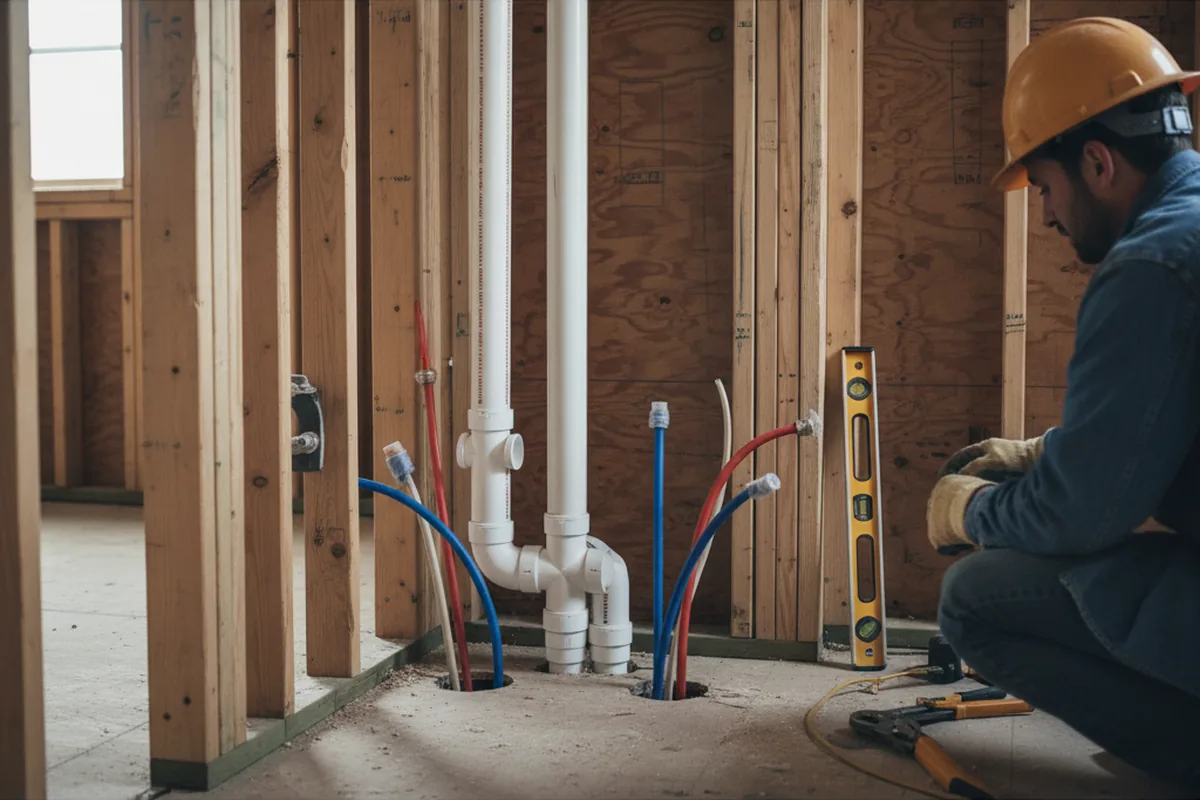 Drain and supply rough-in during Drain Cleaning in Tujunga